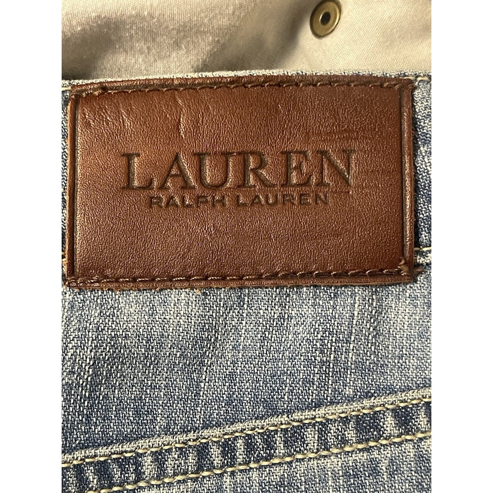 Lauren Ralph Lauren Denim Midi Skirt Womens 10 Western Boho Old Money Prairie - Picture 8 of 8